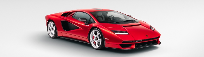 Lamborghini Countach LPI 800-4, White background, 5K, 8K, Red cars