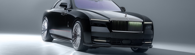 Rolls-Royce Black Badge Spectre, SPOFEC, 2025, 5K, Grey background