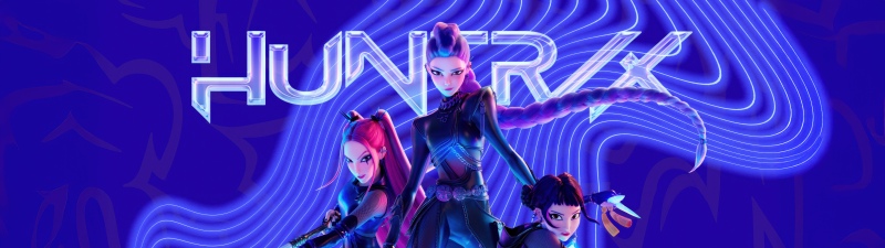 KPop Demon Hunters, Blue aesthetic, 5K, Mira (Huntrix), Rumi (Huntrix), Zoey (Huntrix)