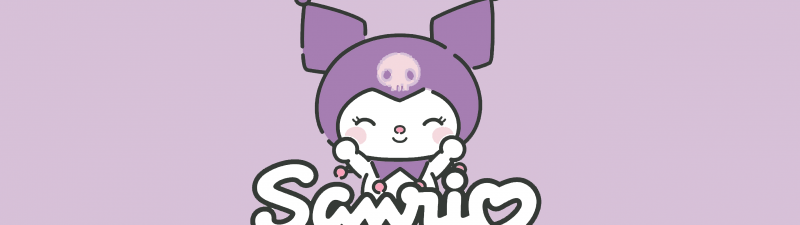 Kuromi, Purple aesthetic, Sanrio, Cute cartoon, Lavender background, Pastel purple, Minimalist
