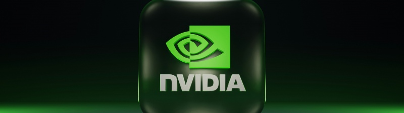 Nvidia Logo, Green, Dark background
