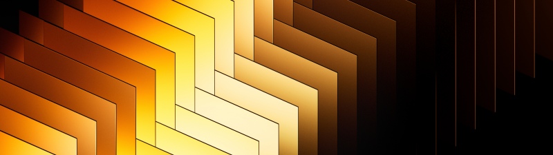 Geometric, Layers, Pattern, Warm, Dark background, Yellow abstract