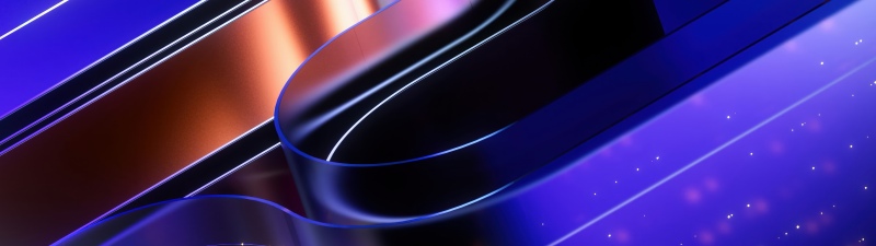 Liquid metal, Ribbons, Glossy, Violet aesthetic, Abstract art, 3D background