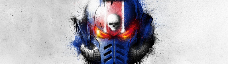 Lieutenant Titus, Helmet, Warhammer 40K, Graffiti, Game poster, 5K, Drippy artwork, Space Marines