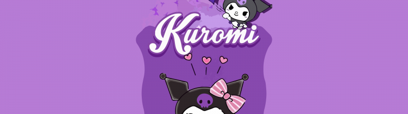 Kuromi, Purple background, Kawaii, 5K, Sanrio, Cheeky, Cute cartoon