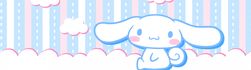 Cinnamoroll, Blue and Pink, Stripes, Sanrio, 5K, Cute cartoon, Clouds, Kawaii