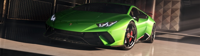 Lamborghini Huracan Performante, Green car, 5K, Supercars, Futuristic