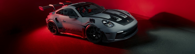 Porsche 911 GT3 RS, 8K, Red background, 5K, Sports cars