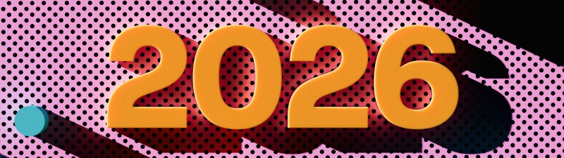 2026 New Year, Pop Art, Abstract background, Geometric, Colorful, Pink background