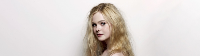 Elle Fanning, 12K, Teen girl, Blonde, Portrait, White background, 5K, 8K, 10K