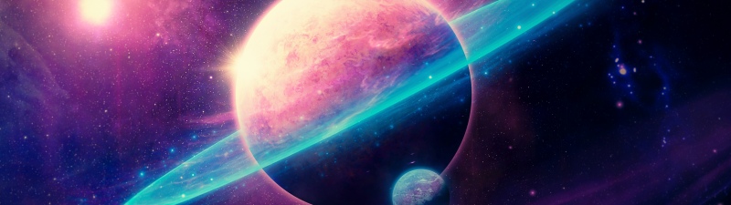 Ringed planet, Cosmic, Nebula, Moon, Comet, Ethereal