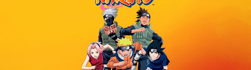 Naruto Team 7, Anime poster, 5K, Naruto Uzumaki, Sasuke Uchiha, Sakura Haruno, Kakashi Hatake, Orange background