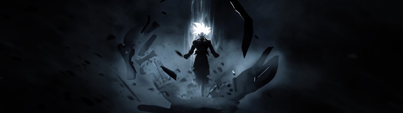 Goku, Perfected Ultra Instinct, 5K, Dark background, Naruto