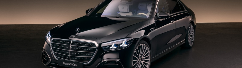 Mercedes-Benz S 500 4MATIC AMG Line lang, 2026, 5K, Luxury cars, Black cars