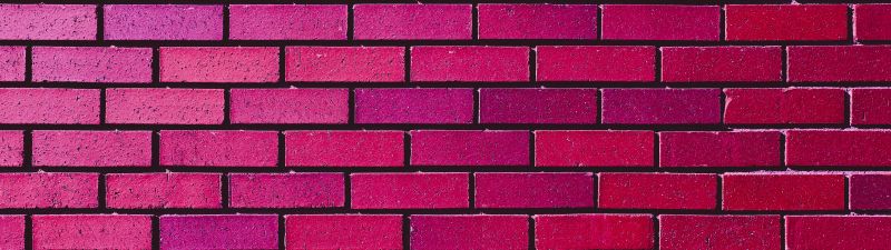 Brick wall, Magenta, Red, Bricks, Bright, 5K