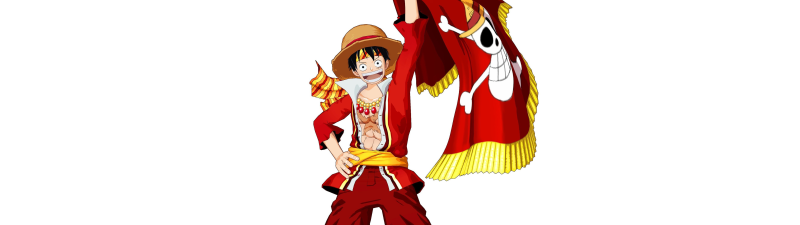 Monkey D. Luffy, Jolly Roger flag, White background, 5K, One Piece