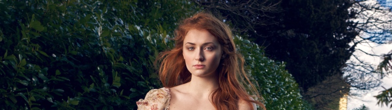 Sophie Turner, Outdoor, Photoshoot, 5K, Floral dress