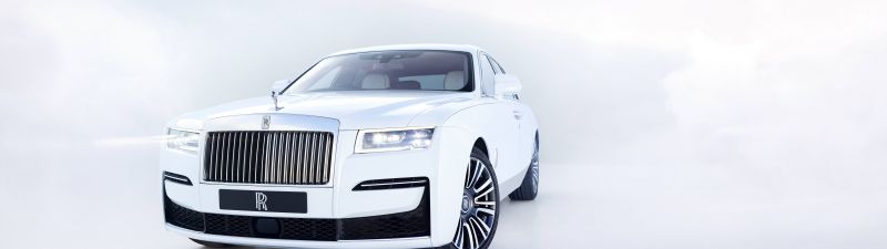 Rolls-Royce Ghost, White, 2020, White background, 5K, 8K