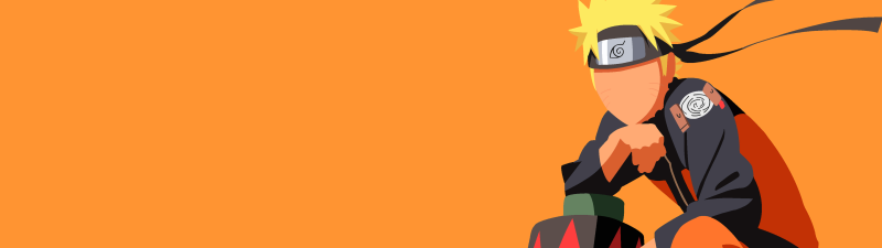 Naruto Uzumaki, Faceless, Minimalist, Orange background, 5K