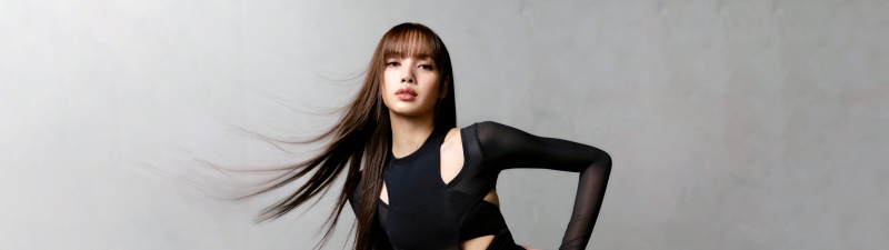 Lisa, 12K, K-pop idol, 5K, 8K, Black dress
