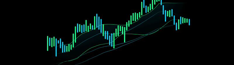 Trading, Candlestick pattern, Stock Market, Digital Art, Black background