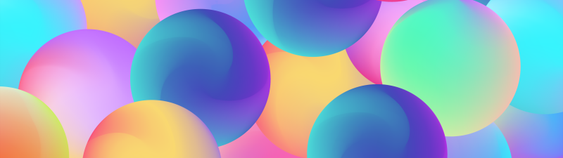 Spheres, Colorful, Gradient shapes, Abstract background, Vibrant, 5K