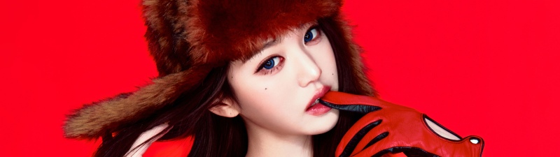Jang Wonyoung, 5K, Red background, IVE (K-pop)