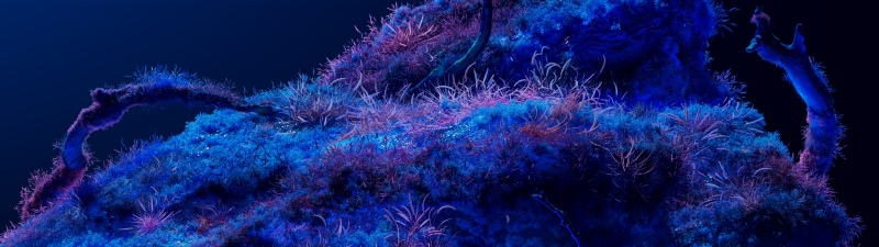 Bioluminescence, Neon art, Dreamy, Cosmos, Deep blue, Microsoft Design