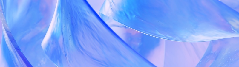 Translucent, Ribbons, Glossy, Iridescent, Ethereal, Blue abstract, 3D Render, Microsoft Design