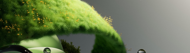 Organic, Green Grass, Dreamlike, Water droplets, Surrealism, Botanical, Green aesthetic