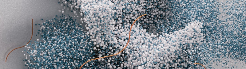 Particles, Cloud, Cluster, Sphere Balls, 3D Render, Dusty blue, 5K, Microsoft Design