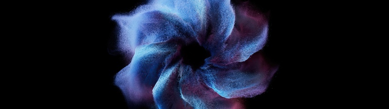 Xiaomi, AMOLED, Stock, Abstract flower, Swirls, Nebula, Blue abstract, Particles, 5K, 8K