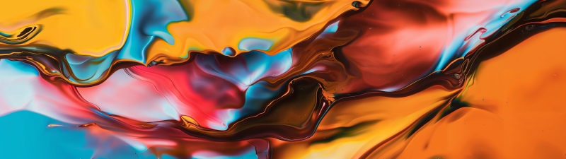 Colorful abstract, Fluid art, Abstract background, Vibrant, Liquid art, Yellow abstract, Ultrawide, 5K