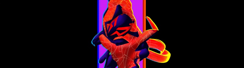 Spider-Man 2099, Black background, AMOLED, Artwork, 5K, Marvel Cinematic Universe