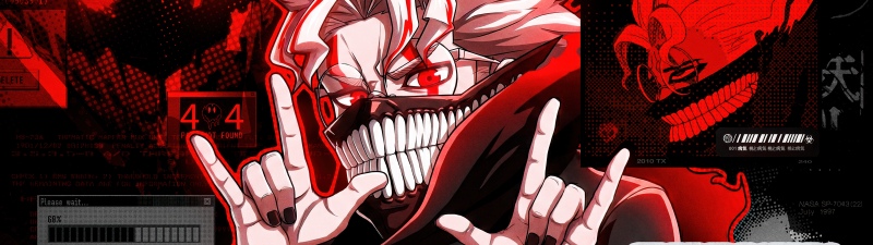 Okarun (Ken Takakura), Dandadan, 5K, Dark red, Dark background