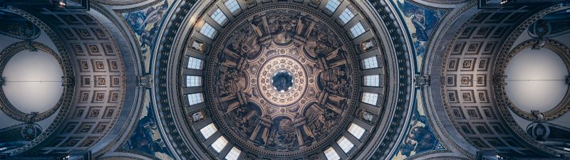 St Paul's Cathedral, United Kingdom, London, Church, Dome, Ceiling, Look up, Symmetrical, Geometric, Pattern, Interior, 5K, 8K, England