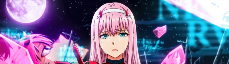 Zero Two, Sad, DARLING in the FRANXX, 5K, Pink hair