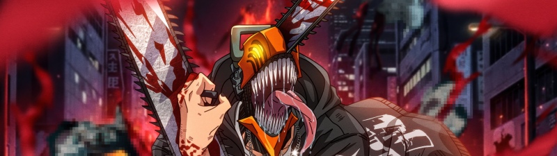 Denji, Bloody, Badass, Chainsaw Man, 5K