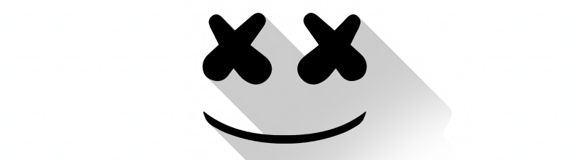 Marshmello, Minimalist, Material Design, White background, Black and White