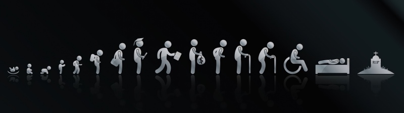 Human life journey, Minimalist, Monochrome, Dark background, 5K