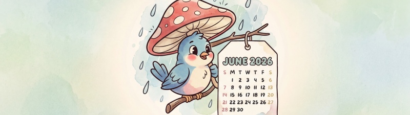 Cute June 2026 Calendar wallpaper