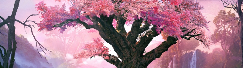 Surreal, Cherry blossom, Tranquility, Bloom, Calm, 5K, Aesthetic