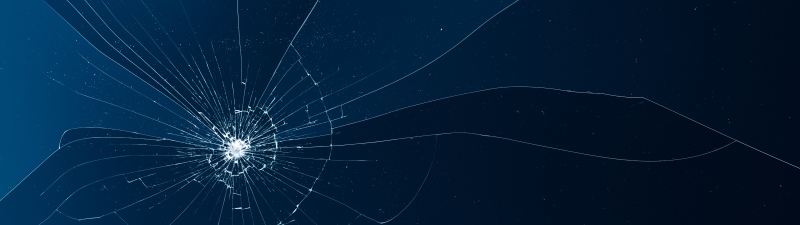 Shattered glass, Blue background, Broken screen, 5K