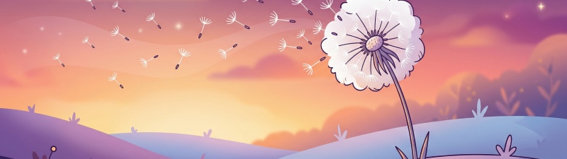 Dandelion flower, Sunny day, Summer, May (Month), 5K, Illustration