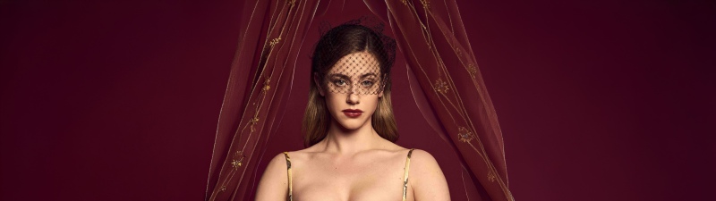 Lili Reinhart, 8K, Hunger Magazine, Red background, 5K