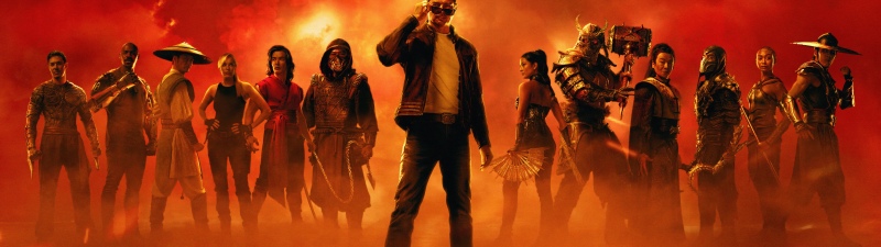 Mortal Kombat II, 2026 Movies, 5K, Karl Urban, Johnny Cage, Orange background, Movie poster