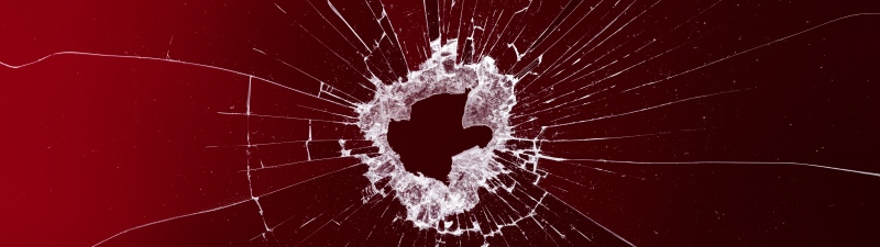Shattered glass, Red background, 5K, Broken screen