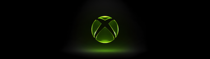 Xbox logo, Black background, Glassy, 5K, Minimalist