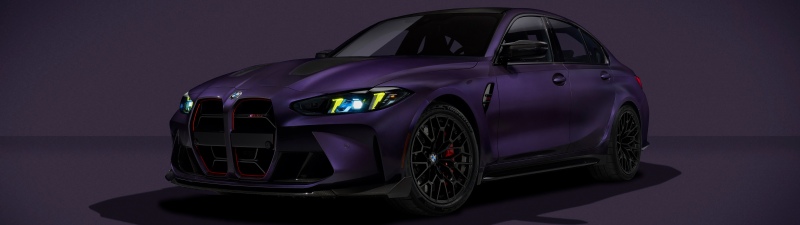 BMW M3 CS Handschalter, 2027, Dark purple, Purple car, 5K, BMW M3 CS