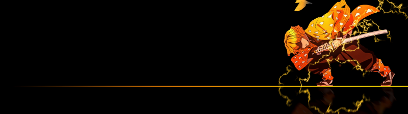 Zenitsu Agatsuma, Black background, Thunder Breathing, AMOLED, 5K, Demon Slayer: Kimetsu no Yaiba, Minimalist
